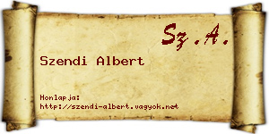 Szendi Albert névjegykártya