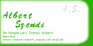 albert szendi business card